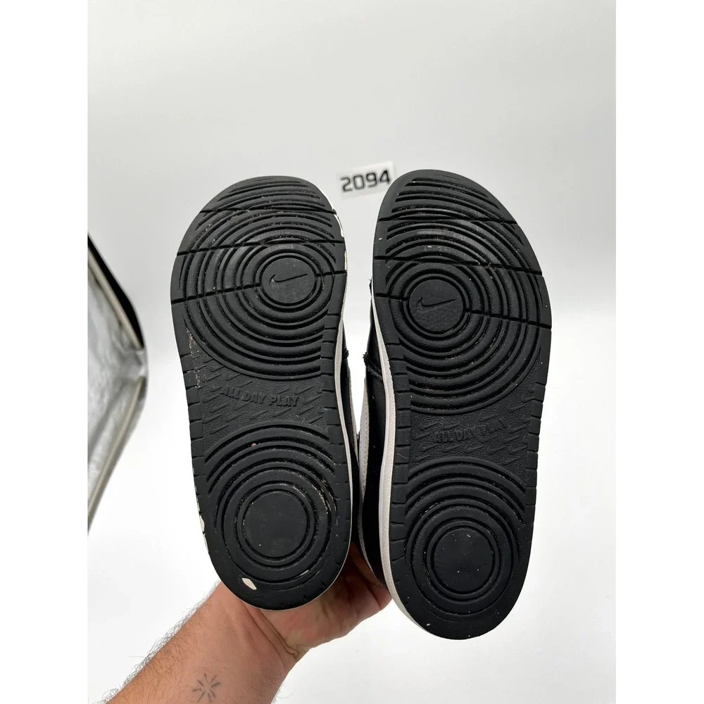 Nike Court Borough Mid 2 Unisex Kids 3 Casual Shoes Black‎ White Leather Sneaker